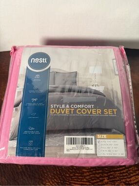 NESTL  Pink Microfiber Duvet Cover Set
